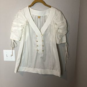 Anthropologie Leifsdottir White Puffy Sleeve 6